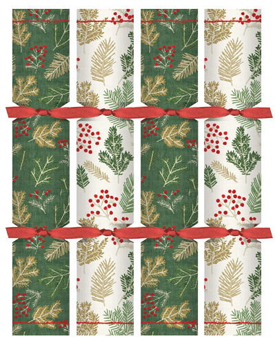 Sprigs And Berries Christmas Crackers - 8 Per Box 10"