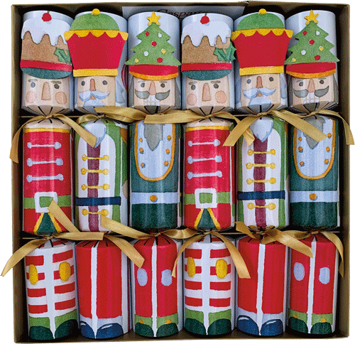March Of The Nutcrackers Christmas Crackers - 6 Per Box 12"