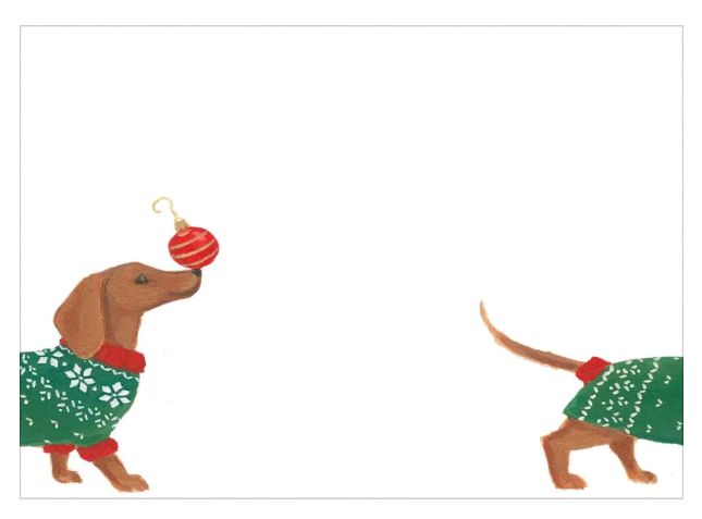 Christmas Dachshund Self-Adhesive Labels - 12 Per Package