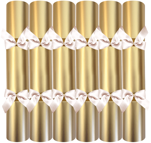 Solid Gold Christmas Crackers - 6 Per Box 12"