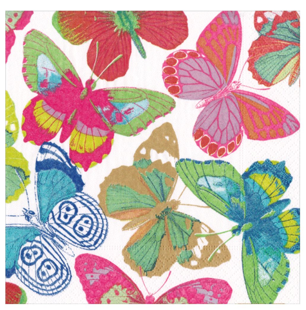 Butterflies Brights Cocktail Napkins - 20