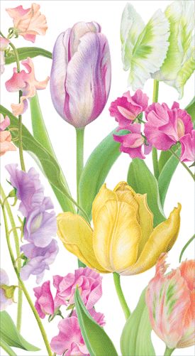 Spring Flower Show Guest Towel Napkins - 15 Per Package