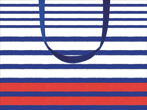 Breton Stripe Gift Bag Sm 7 X 3 X 5 1/4