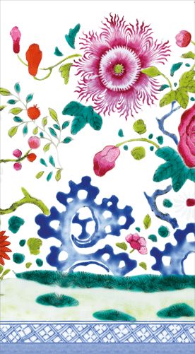 Floral Porcelain Guest Towel Napkins - 15 Per Package