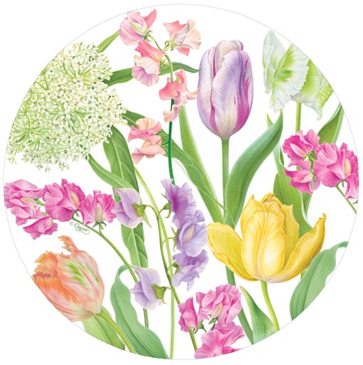 Spring Flower Show Salad &amp; Dessert Plates - 8 Per Package