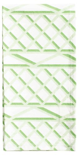 Trellis Green/White  Cotton Napkin-Set Of 4
