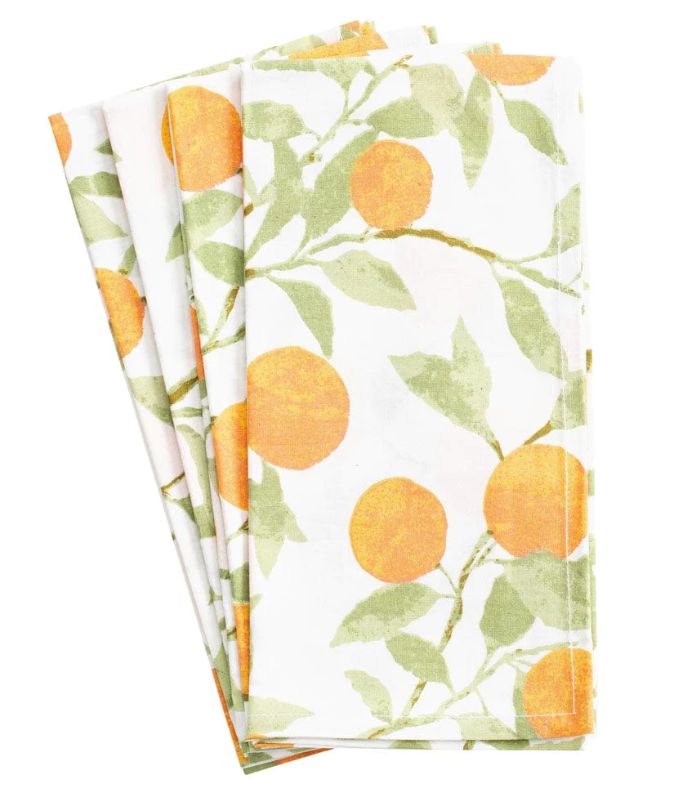 Orange Grove Cotton Dinner Napkins - Set of 4