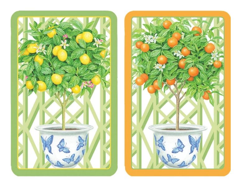 Citrus Topiaries Large Type Playing Cards - 2 Decks Included