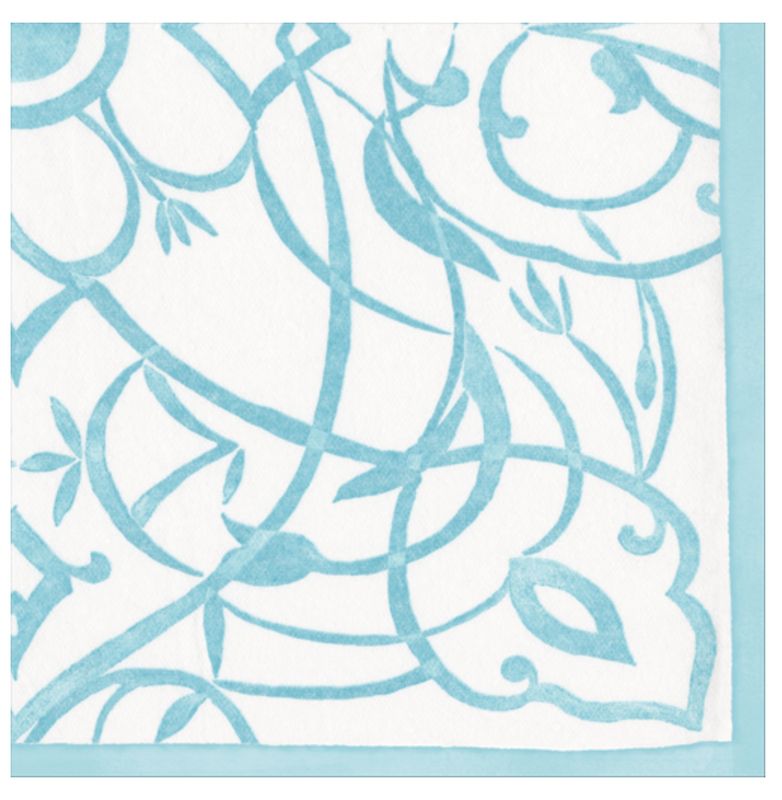 Algarve Aqua-Paper Linen Napkin Airlaid Cocktail-15 In