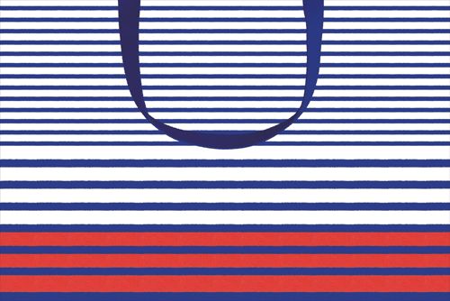 Breton Stripe Medium Gift Bags - 1 Each