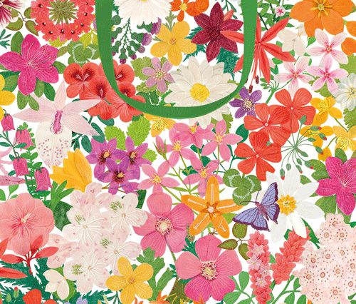 Halsted Floral Gift Bag Lg 11 3/4 X 4 3/4 X 10