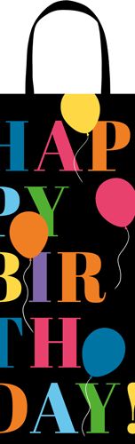 Birthday Surprise Bottle Bag 5 X 3 1/2 X 13