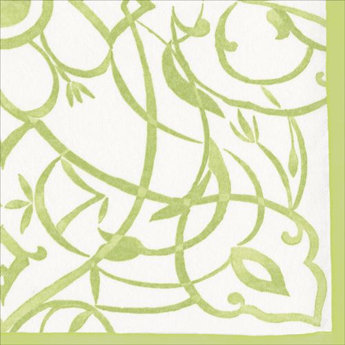 Algarve Paper Linen Dinner Napkins in Moss - 12 Per Package