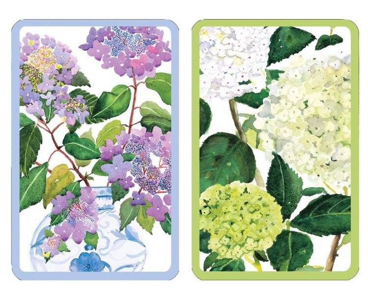 Hydrangeas and Porcelain Large Type Playing Cards - 2 Decks Included