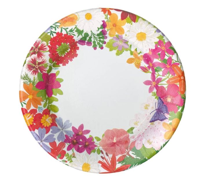 Halsted Floral Paper Salad &amp; Dessert Plates - 8 Per Package