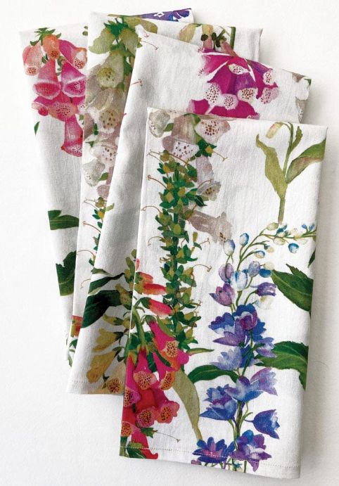 Foxgloves Cotton Dinner Napkins Set of 4