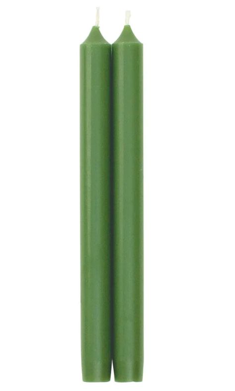 Straight Taper 10" Candles in Leaf Green - 2 Candles Per Package