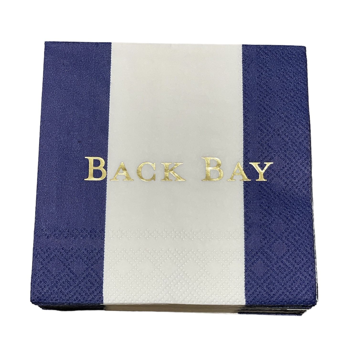 Back Bay Cocktail Napkins with gold ink - 24 Per Package