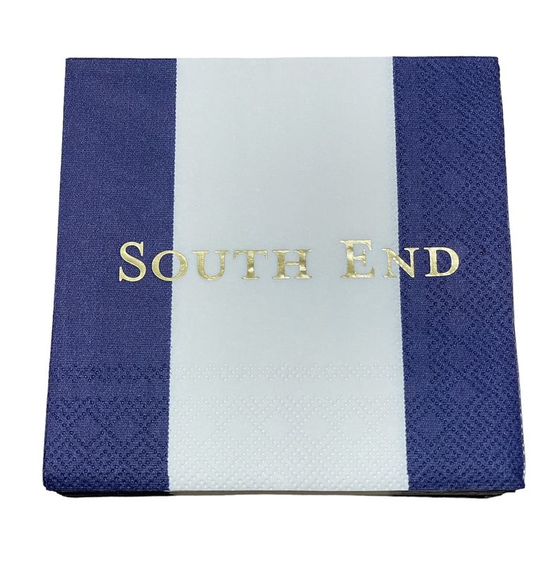 South End Cocktail Napkins with gold ink - 24 Per Package