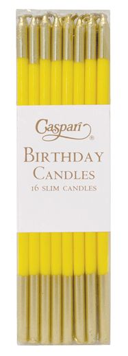 Birthday Slims-Soft Yellow/Gold Candle