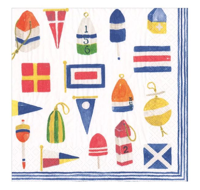 Nantucket Cocktail Napkins in Blue - 20 Per Package