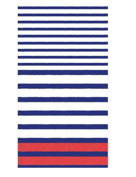 Breton Stripe Guest Towel Napkins in Blue - 15 Per Package