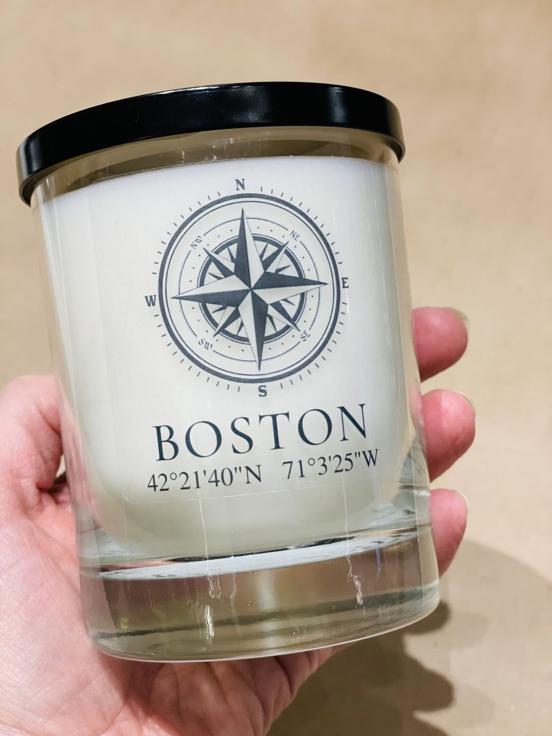 Boston Compass Rose Candle 13oz. - Seaside Mist Scent