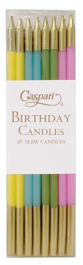 Birthday Slims-Mixed Pastels Candle Birthday Slims 16-In