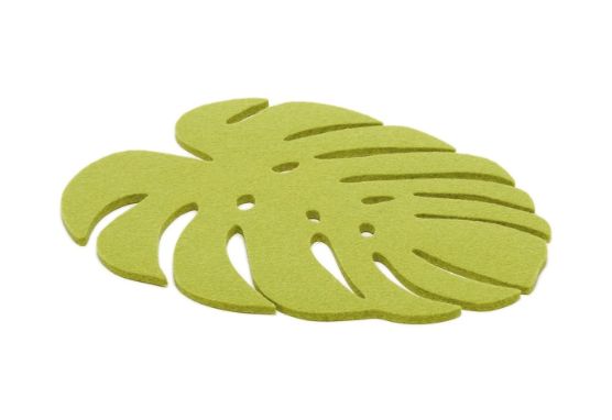 Merino Wool Felt Monstera Leaf Medium Trivet - Pistachio