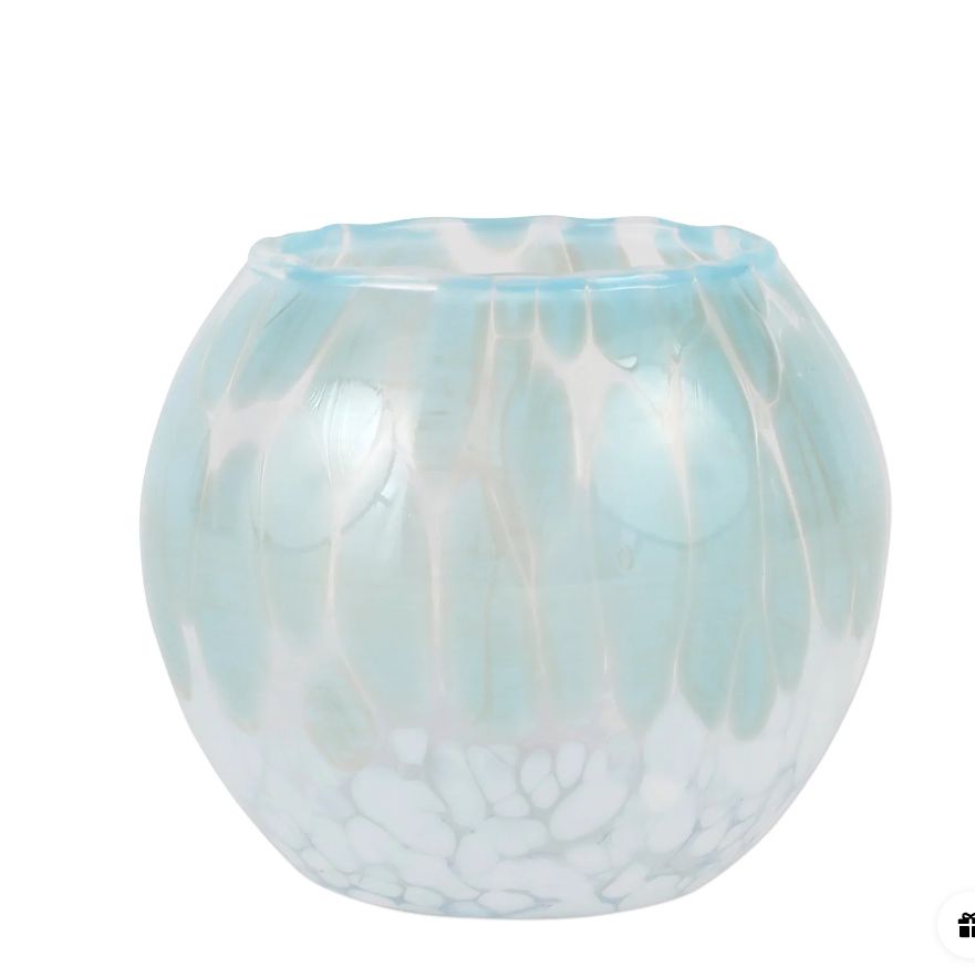Nuvola Light Blue and White Round Bud Vase