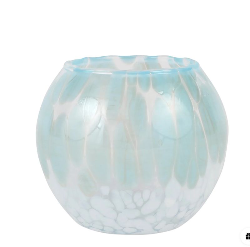 Nuvola Light Blue and White Round Bud Vase