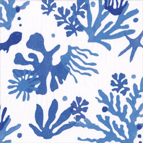 Matisse - Coral Blue Paper Cocktail Napkins - 20 Per Package