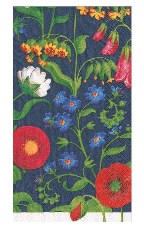Cloisters Garden Guest Towel Napkins in Navy - 15 Per Package