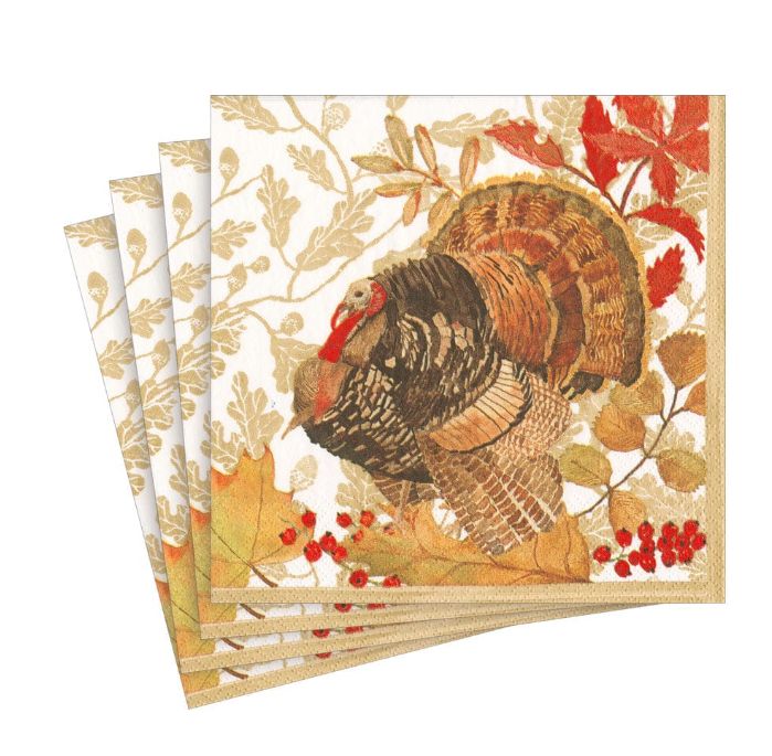 Woodland Turkey Paper Luncheon Napkins - 20 Per Package
