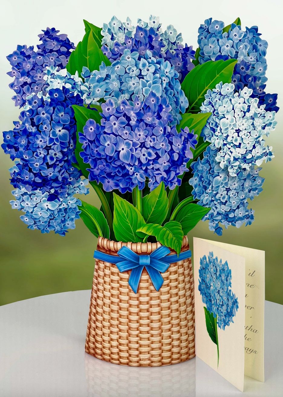 Nantucket Hydrangeas Pop-Up Greeting Cards