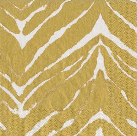 Go Wild White and Gold Cocktail Napkins - 20 Per Package
