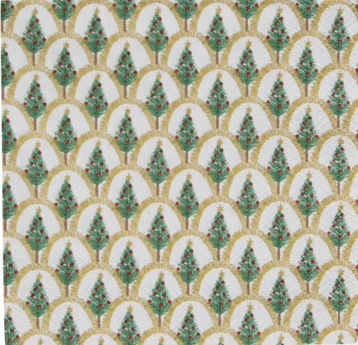 Deco Christmas Gold Cocktail Napkins - 20 Per Package