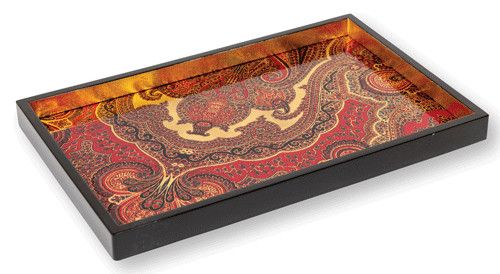 Jaipur Crimson Lacquer Vanity Tray - 1 Each