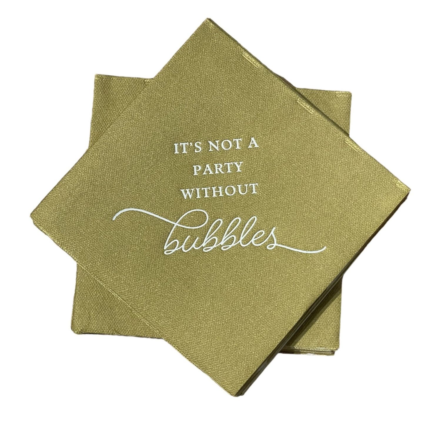 It's Not a Party without Bubbles Solid Gold Cocktail Napkins - 18 Per Package