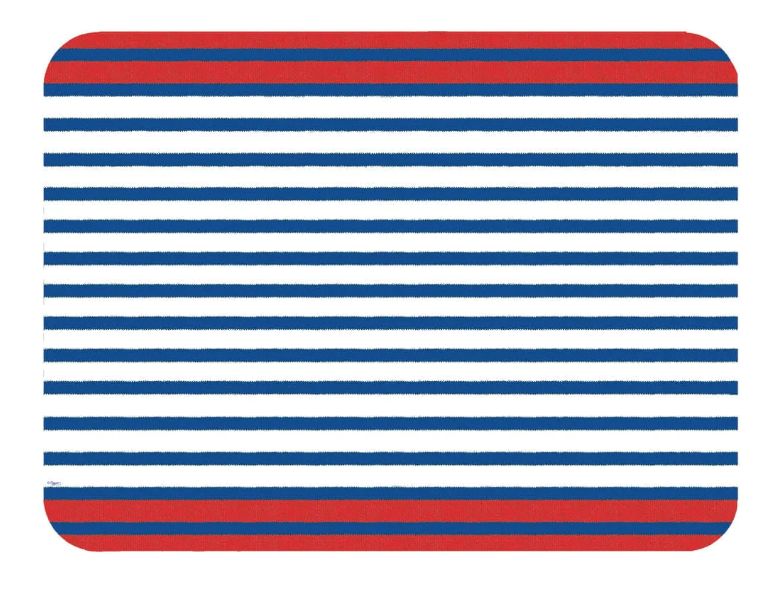 Breton Stripe Blue Rectangle Paper Placemats - 12 Per Package