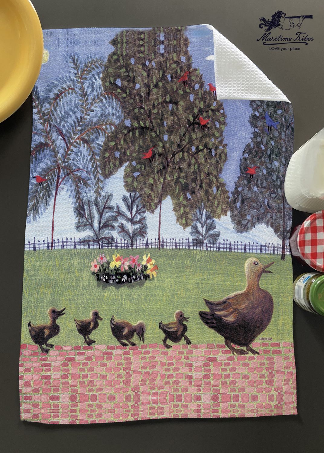 Boston Ducklings Hand Towel