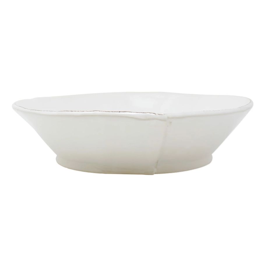 Melamine Lastra White Large Shallow Serving Bowl