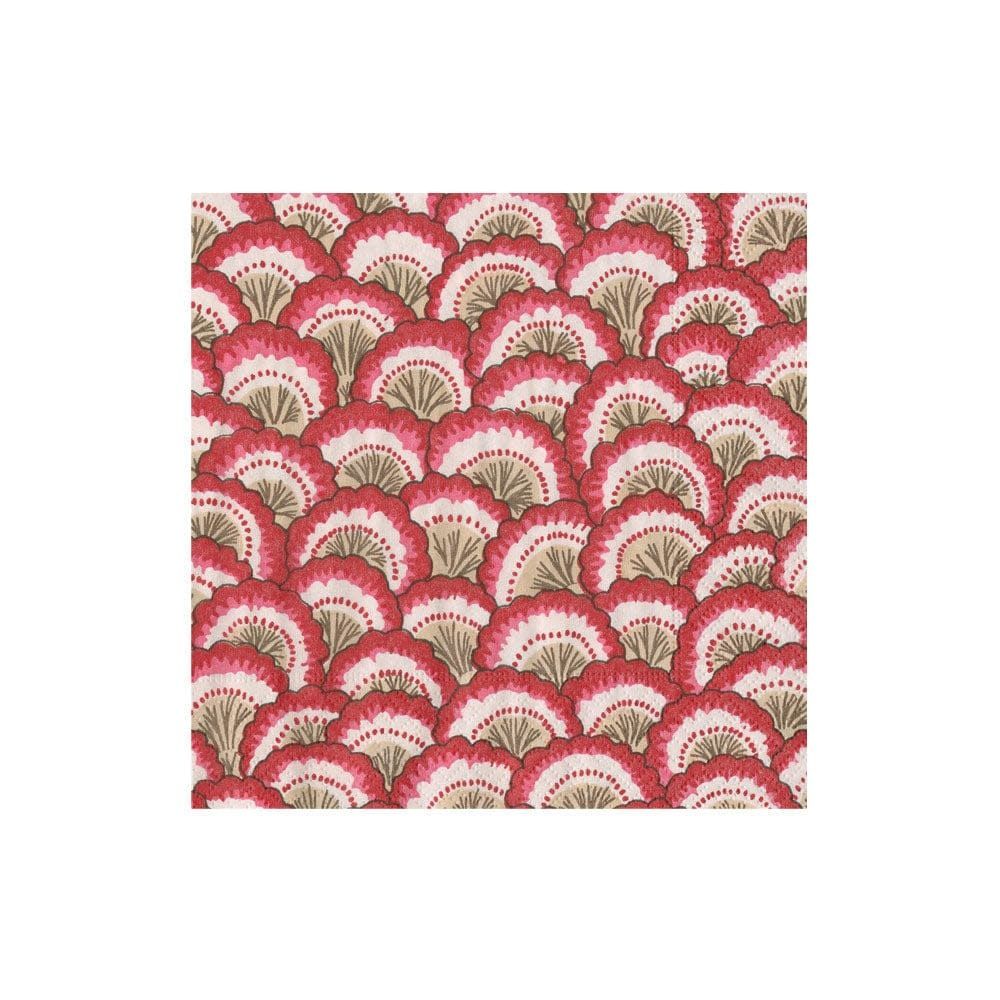 Pontchartrain Scalloped Red Cocktail Napkin - 20 Per Package