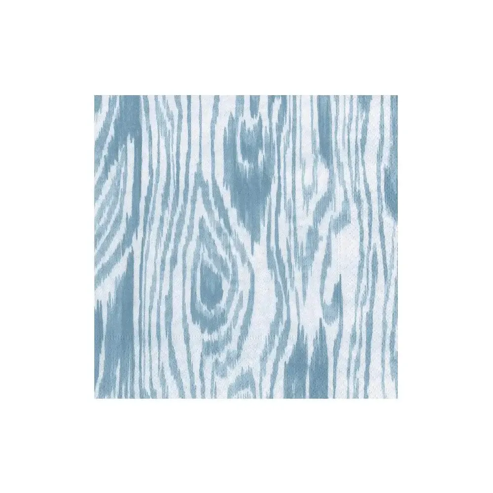 Woodgrain Stone Blue Cocktail Napkins - 20 Per Package