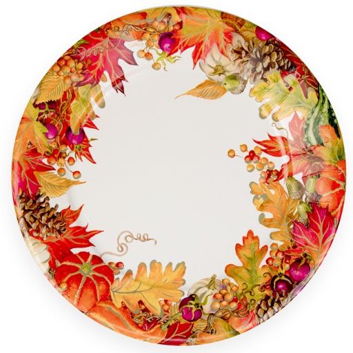 HARVEST GARLAND WHITE - DINNER PLATES