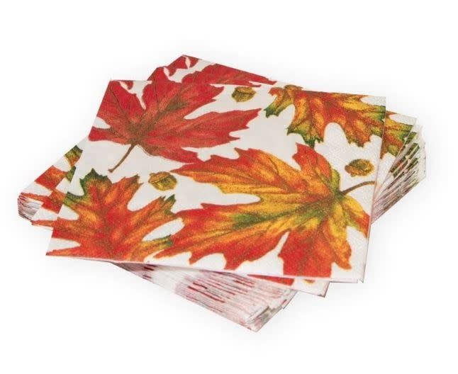 Autumn Hues White Cocktail Napkins - 20 Per Package