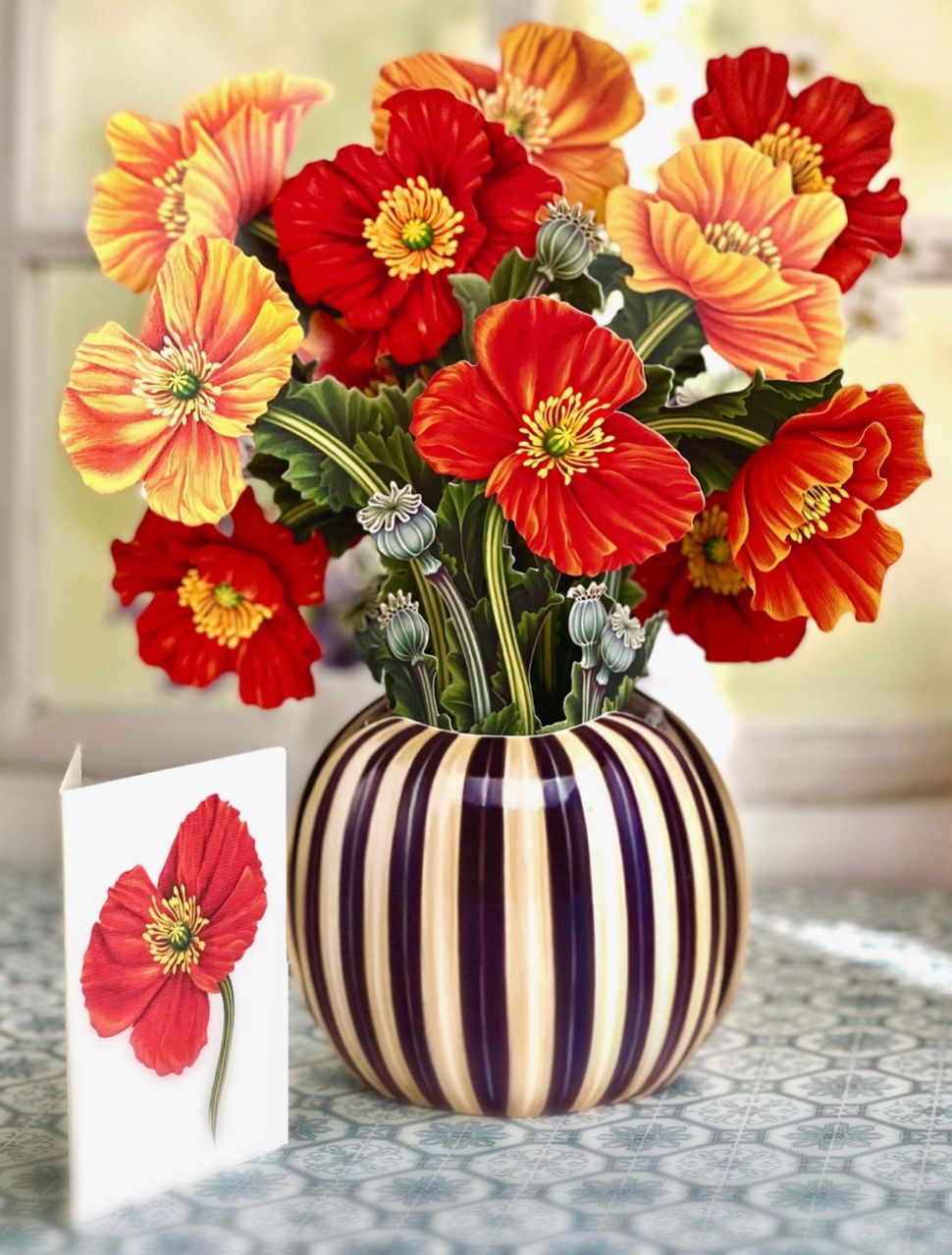 French Poppies Pop-Up Greeting Card