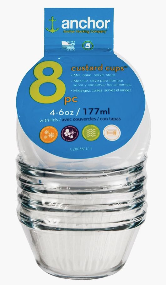 Anchor Hocking 6oz. Custard Cups With Lids (Set Of 4)