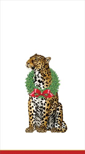 Wild Christmas Ivory Guest Towel Napkins - 15 Per Package