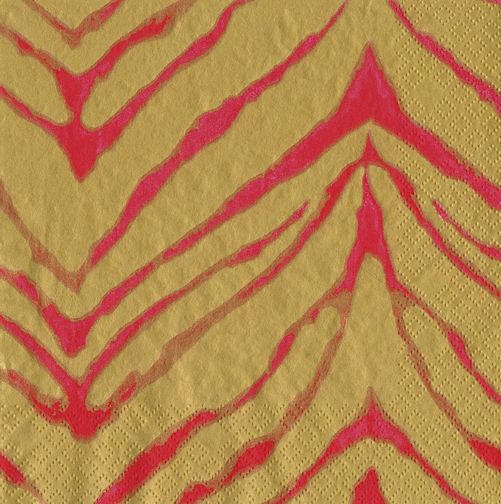 Go Wild Fuchsia &amp; Gold Cocktail Napkin - 20 Per Package